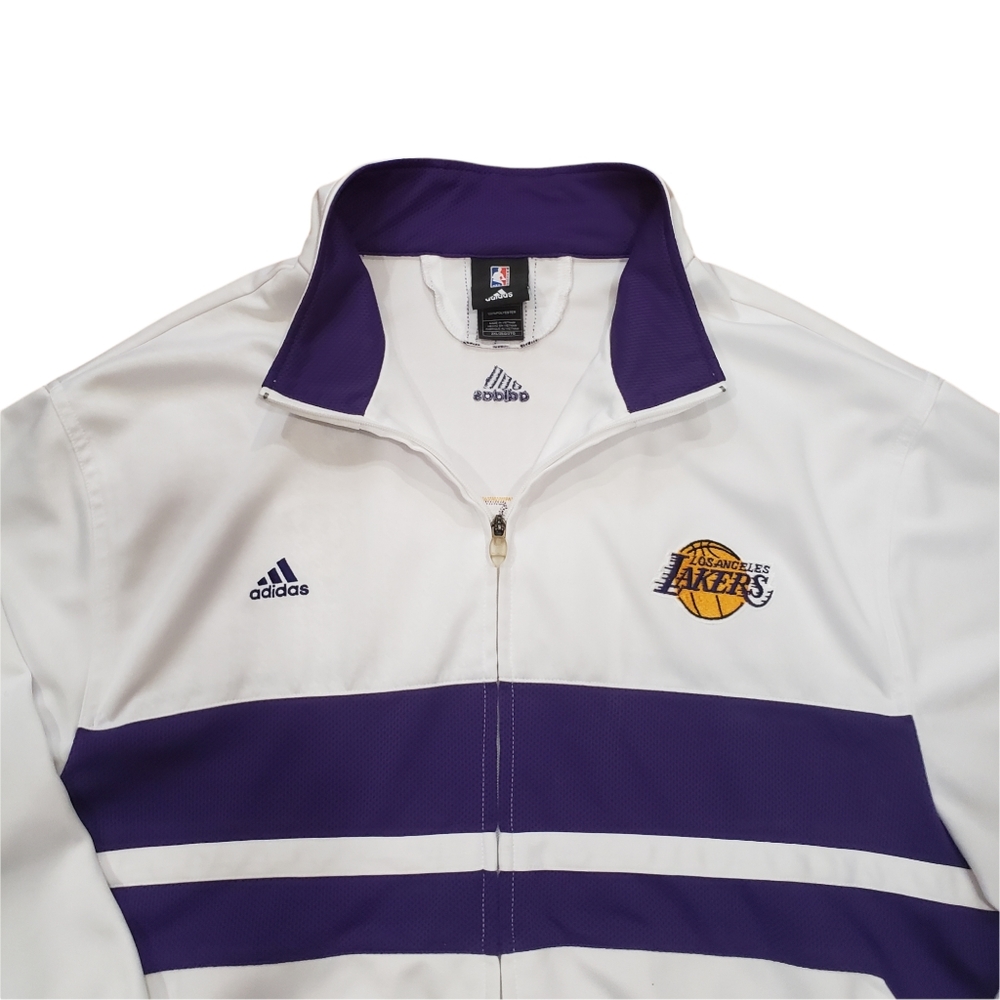 Los Angeles Lakers White Adidas Jacket - Picture 1 of 11